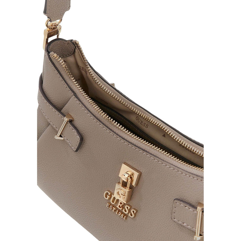 Guess Grey Polyurethane Handbag with Zip Closure
