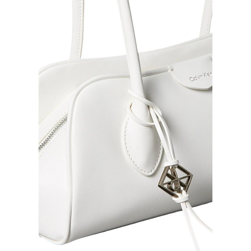 Calvin Klein White Polyurethane Women Bag with Zip Pockets
