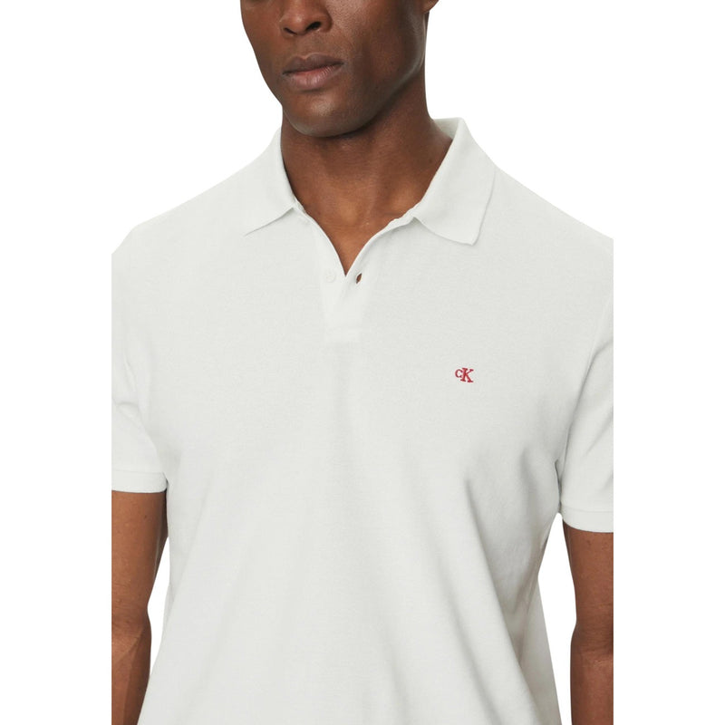 Calvin Klein Jeans White Cotton Polo Shirt for Men