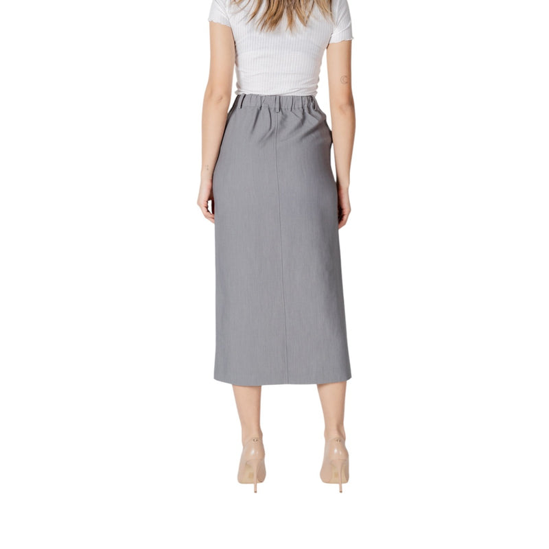 Jupe Ichi Femmes Gris Printemps Été avec Poches