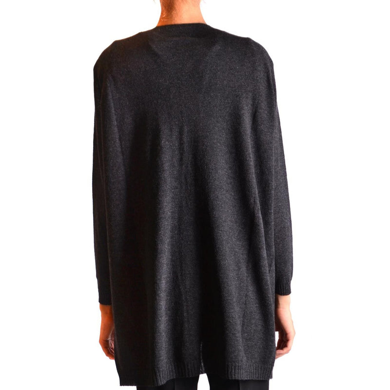 Woolrich Women Grey Long Cardigan Cashmere Wool Blend