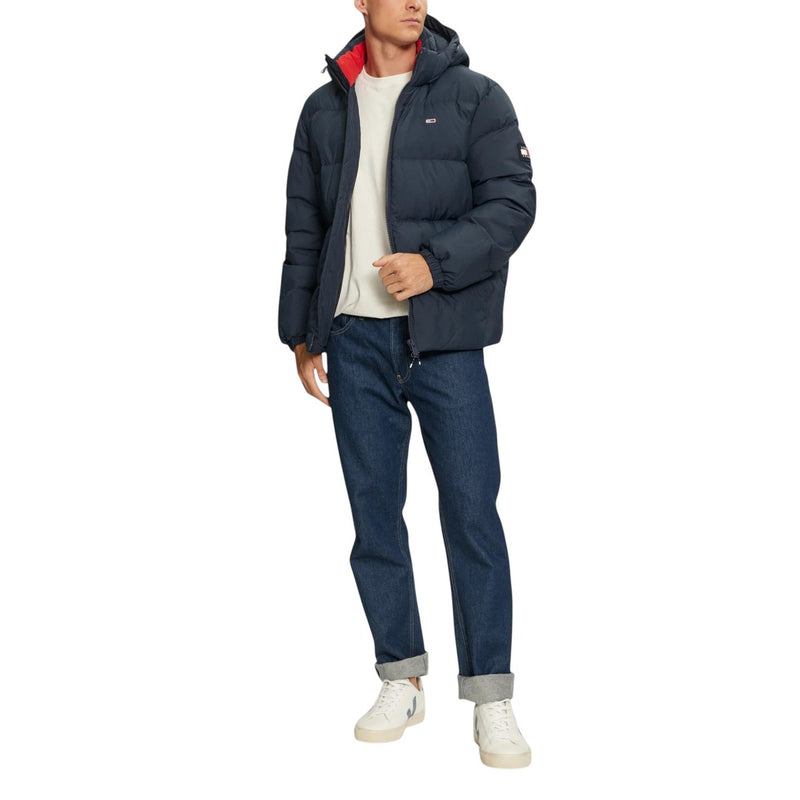 Tommy Hilfiger Blue Hooded Nylon Jacket for Men
