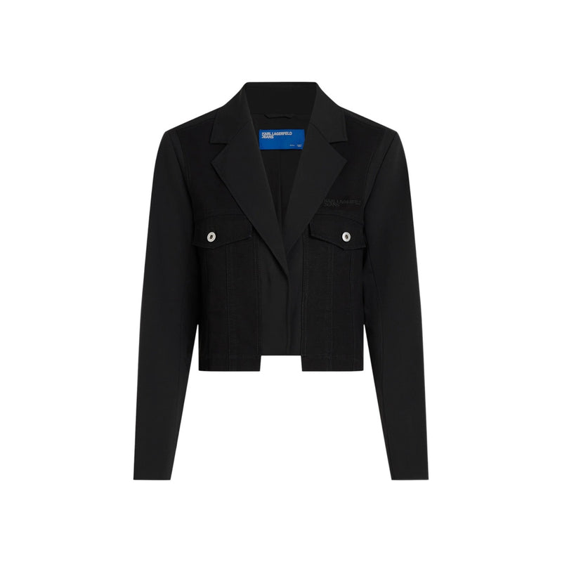Karl Lagerfeld Jeans Womens Long Black Blazer for Fall Winter
