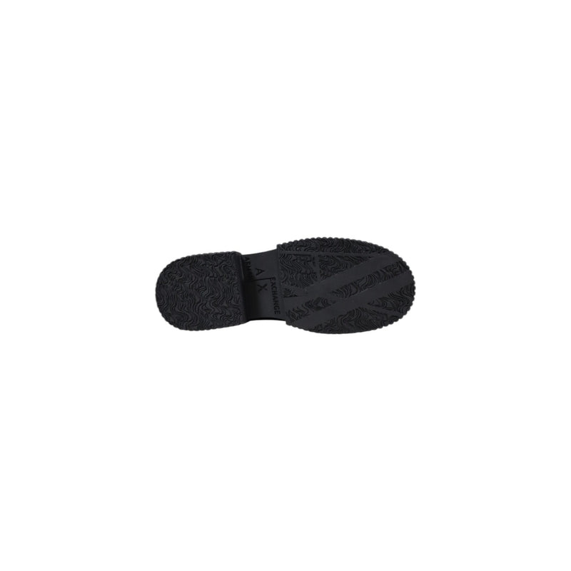 Armani Exchange Women's Black Leather Moccasin Slippers