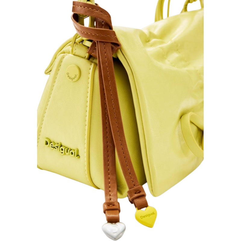 Desigual Yellow Handbag with Shoulder Strap and Pockets