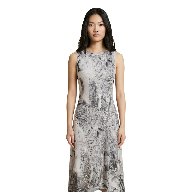 Desigual Grey Print Sleeveless Dress