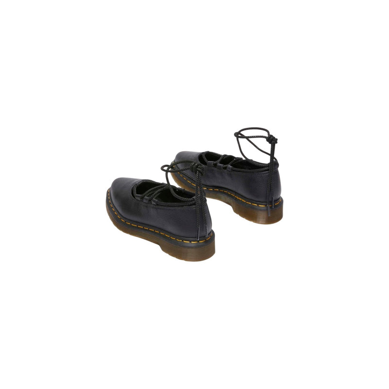 Martens Women Black Leather Slip On Shoes