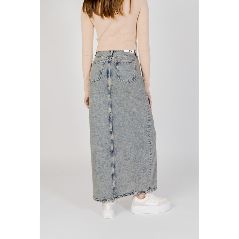 Calvin Klein Jeans Jupe bleue pour femme 100% coton