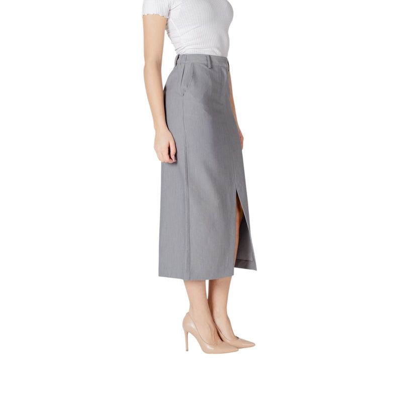 Jupe Ichi Femmes Gris Printemps Été avec Poches