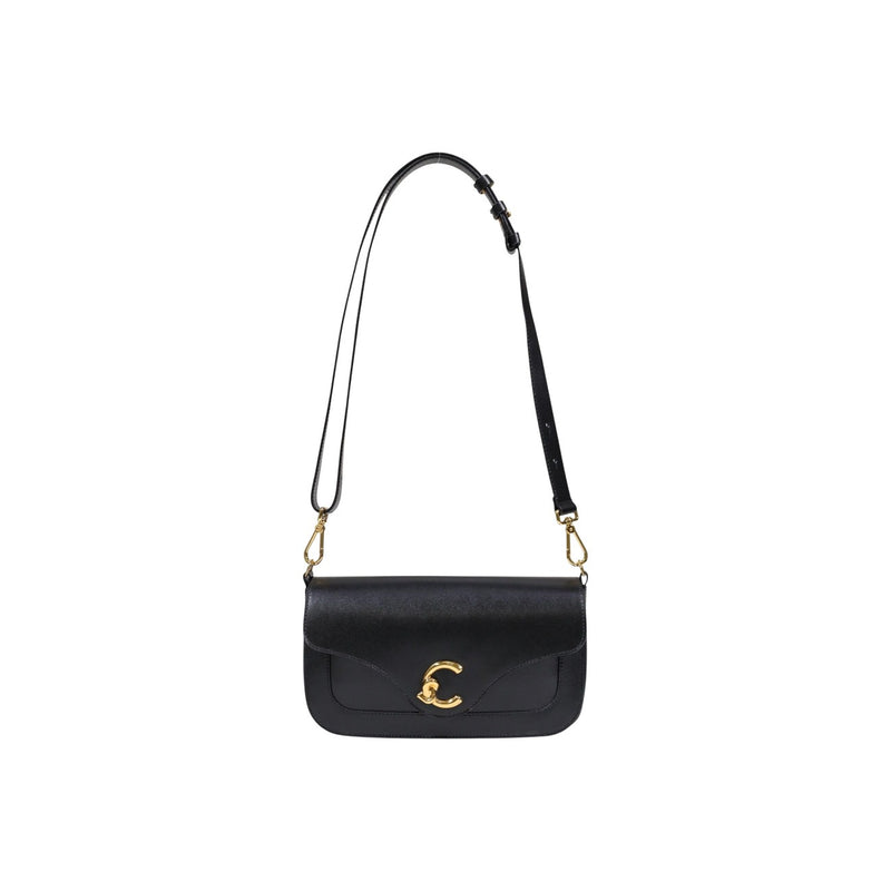 Coccinelle Black Leather Handbag with Inside Pocket