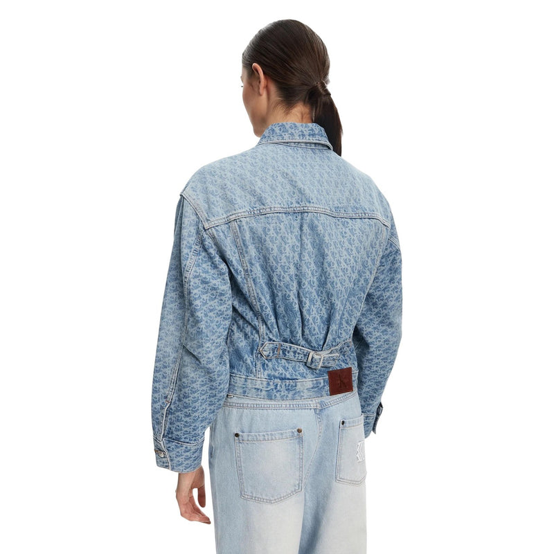 Calvin Klein Jeans Women Blue Cotton Blazer with Front Pockets
