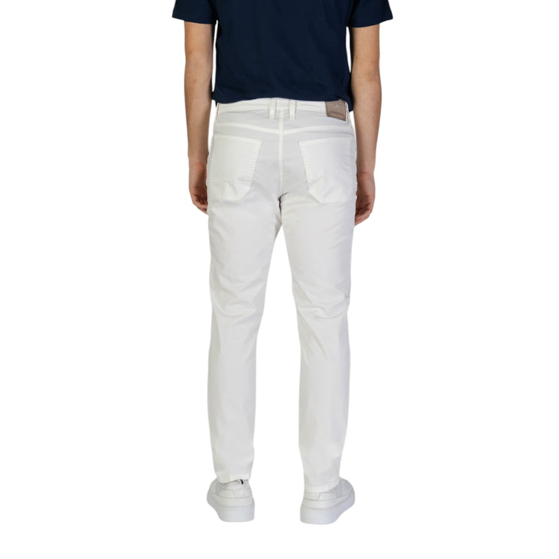 Jeckerson White Cotton Men Spring Summer Trousers