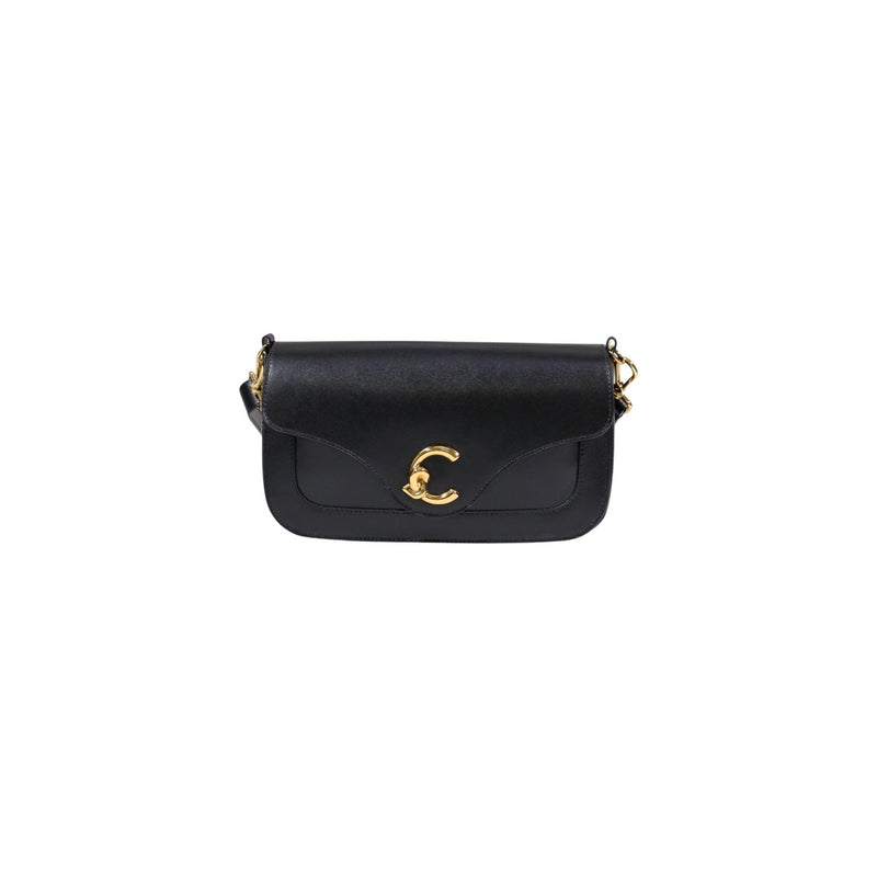 Coccinelle Black Leather Handbag with Inside Pocket