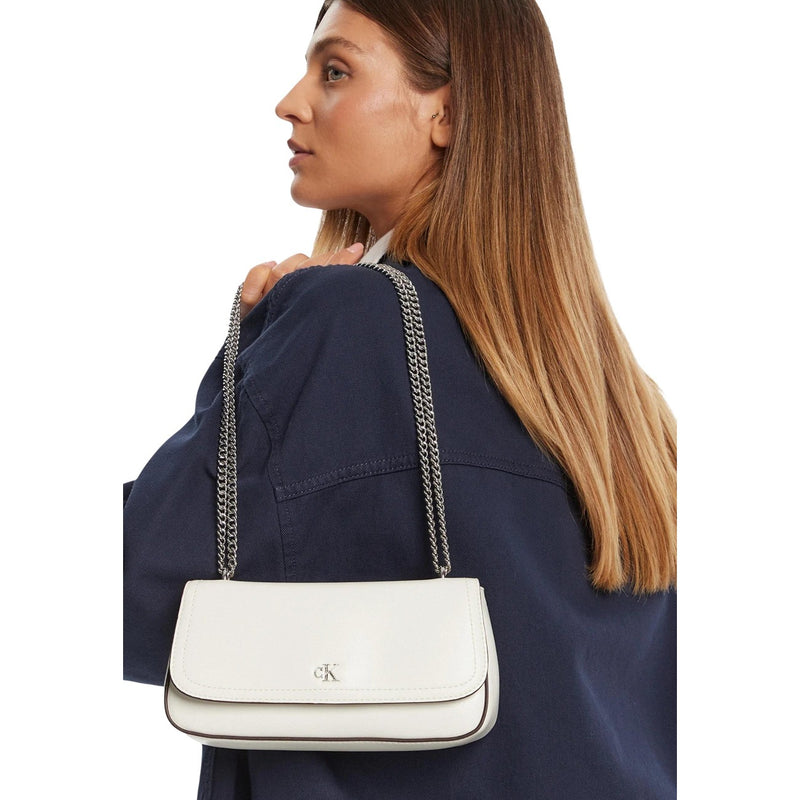 Calvin Klein White Spring Summer Shoulder Bag with Pocket
