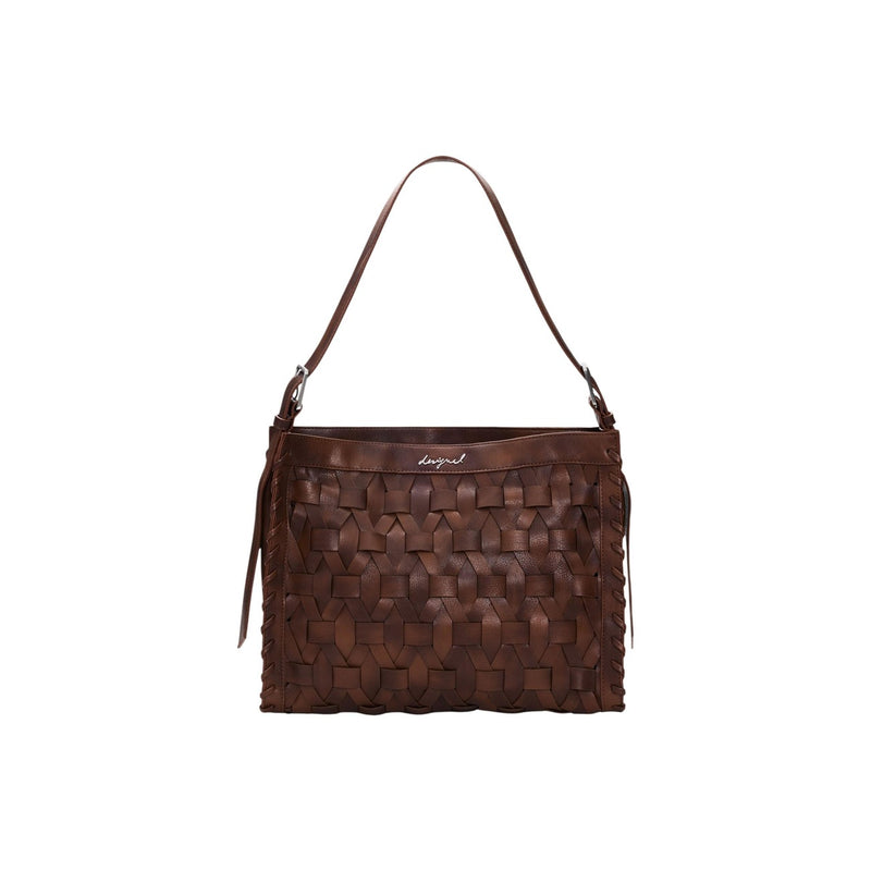 Desigual Brown Polyester Handbag with Zip Pocket