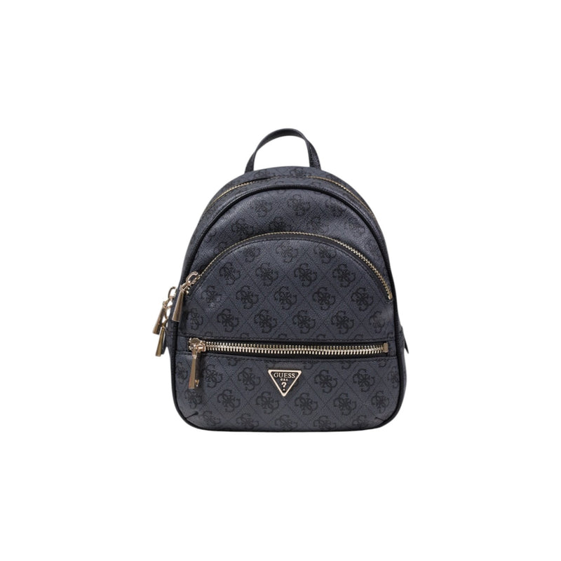 Sac à dos en polyuréthane gris Guess avec poches à fermeture éclair