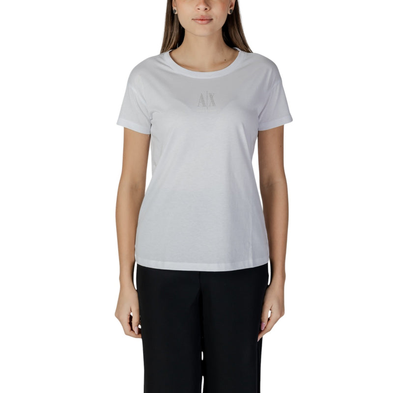 Armani Exchange Women T-Shirt 100% Cotton White