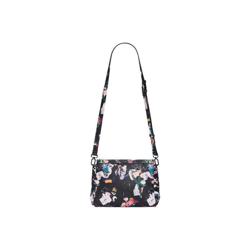 Desigual Black Print Cotton Shoulder Bag with Inside Pocket