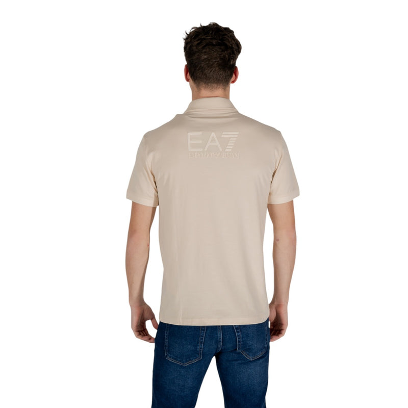 Ea7 Hommes - Polo beige en coton mélangé
