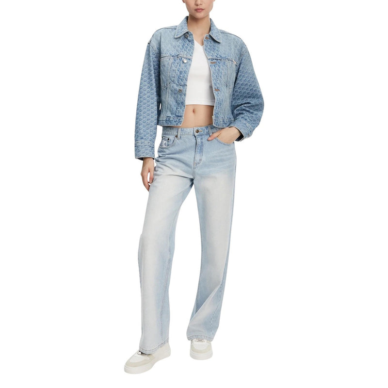 Calvin Klein Jeans Women Blue Cotton Blazer with Front Pockets