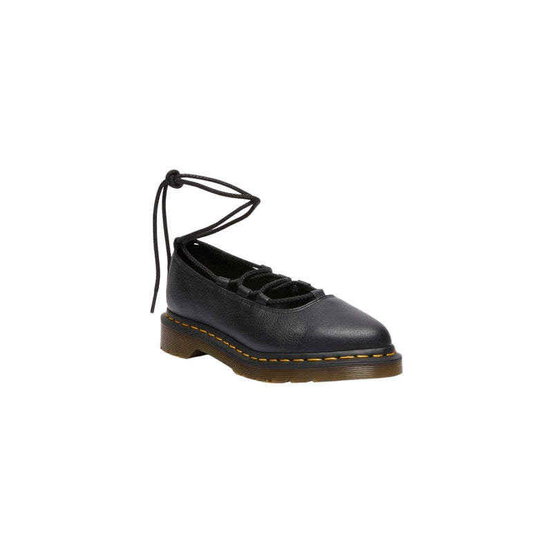 Martens Women Black Leather Slip On Shoes