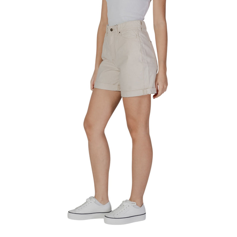 B.young Women's Beige Cotton Shorts with Pockets