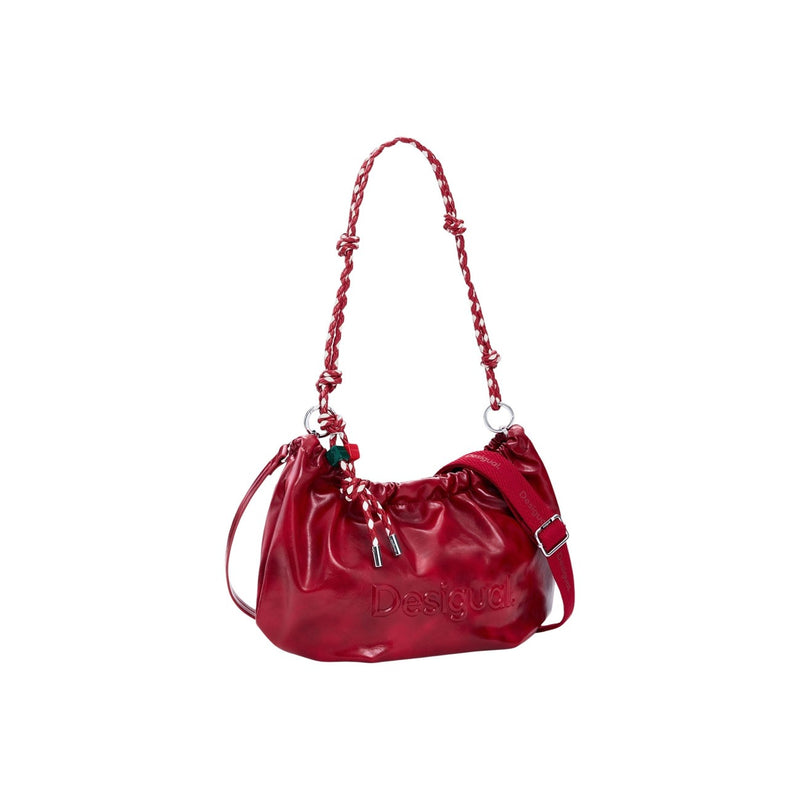 Red Polyester Handbag with Shoulder Strap by Desigual