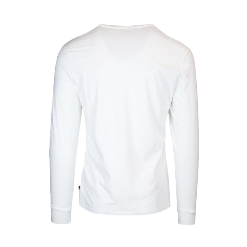 Levi's Men's White Long Sleeve Cotton T-Shirt with Print