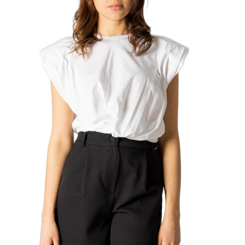 Hanny Deep T-shirt à manches courtes en coton blanc pour femmes