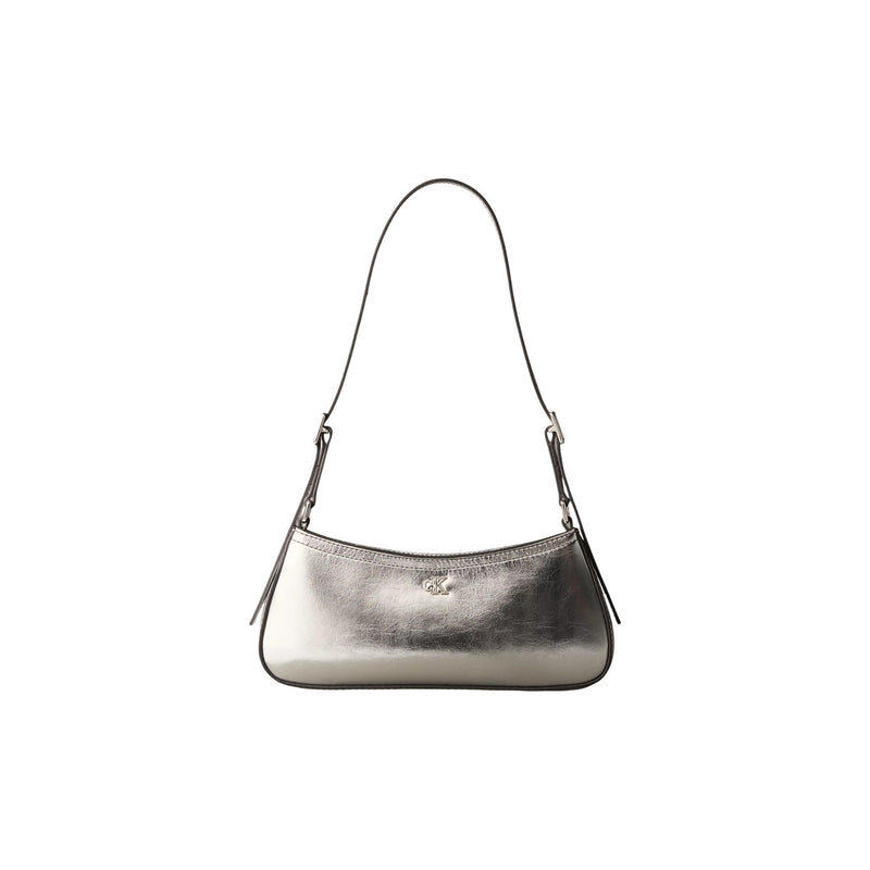 Calvin Klein Silver Polyurethane Handbag with Zip Pocket