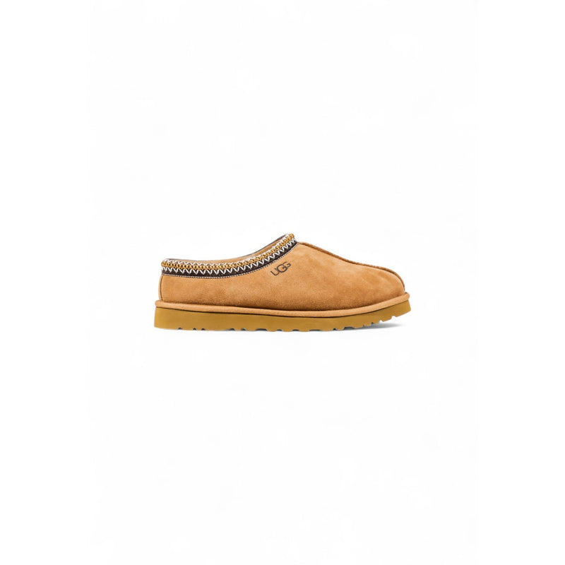 Ugg Women Beige Suede Round Toe Slippers Fall Winter