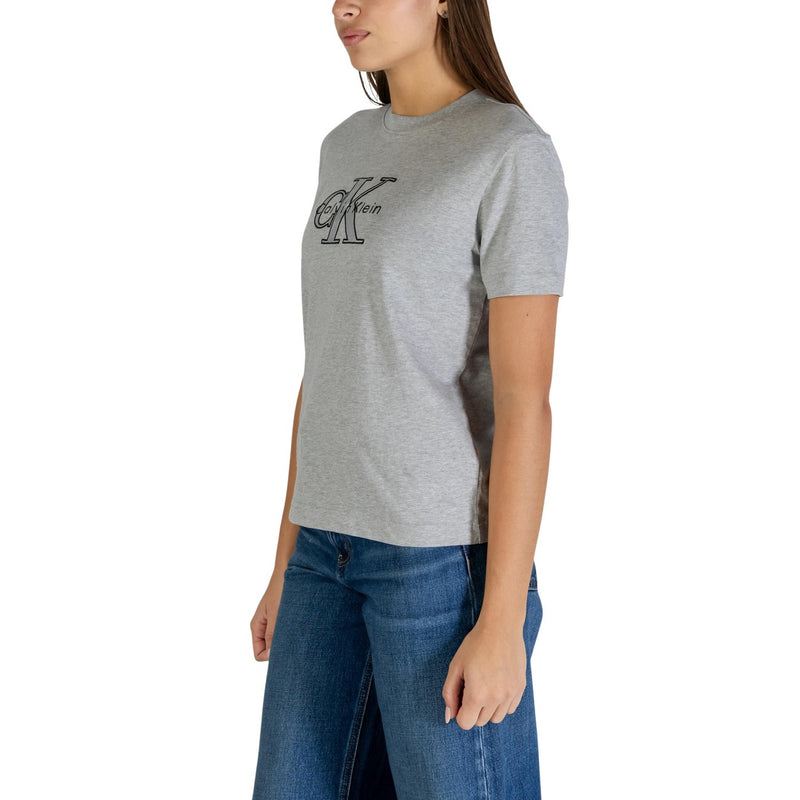 Calvin Klein Jeans Women Grey Print Cotton T-Shirt