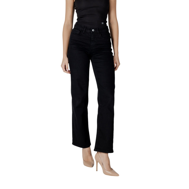 Jeans en coton stretch noir pour femmes Ichi