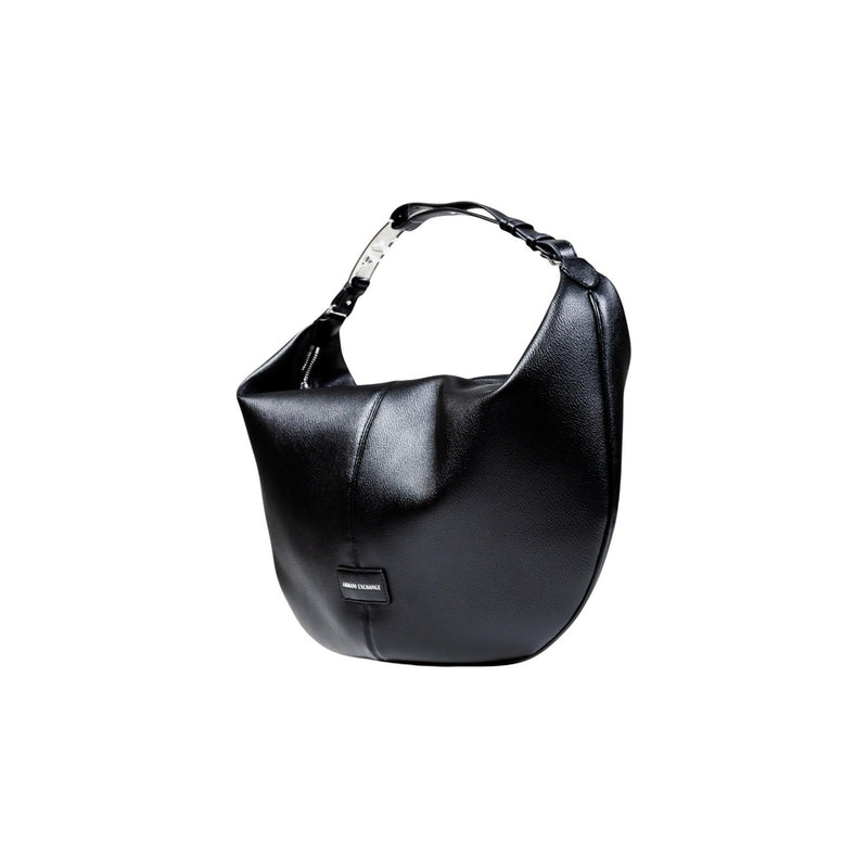 Armani Exchange Black Polyester Handbag with Zip Pocket