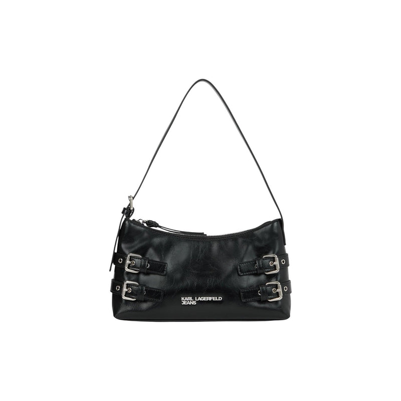 Karl Lagerfeld Black Zippered Bag with Interior Pockets