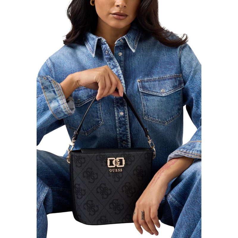 Guess Grey Handbag with Shoulder Strap and Pockets