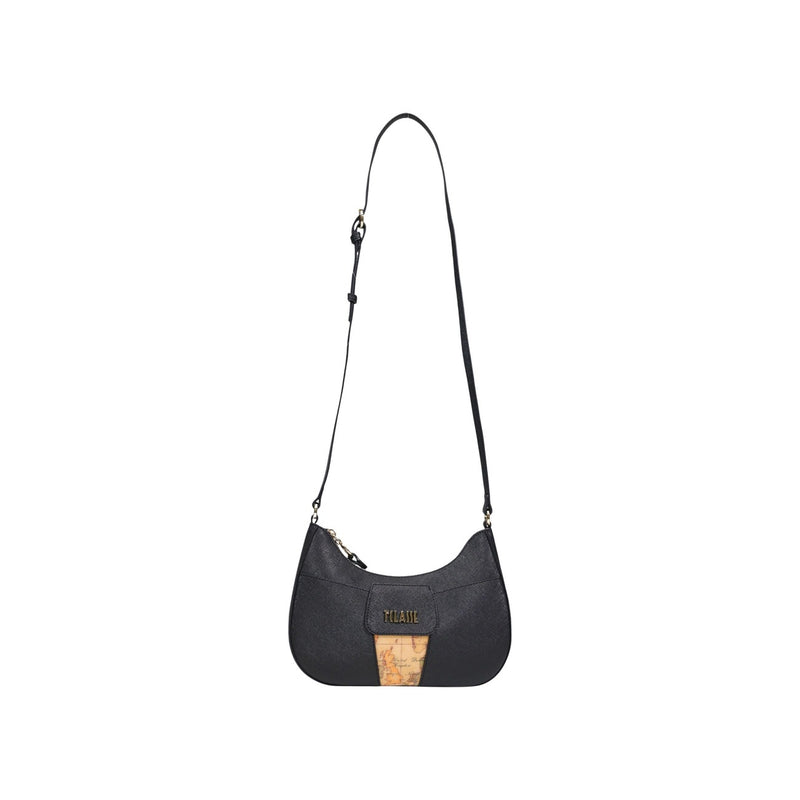 Alviero Martini Prima Classe Black Print Shoulder Bag with Zip