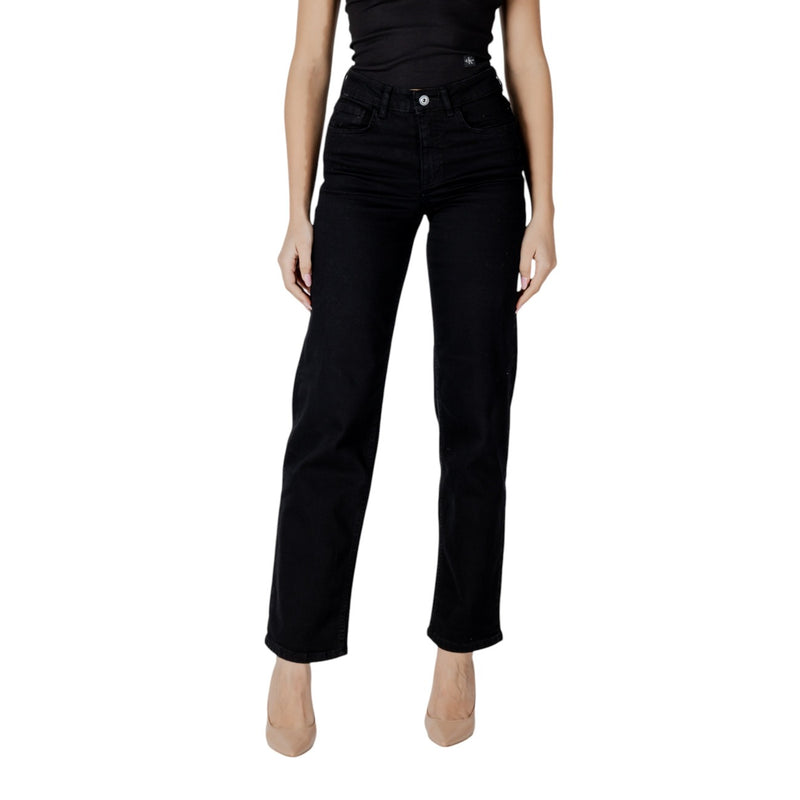 Jeans en coton stretch noir pour femmes Ichi