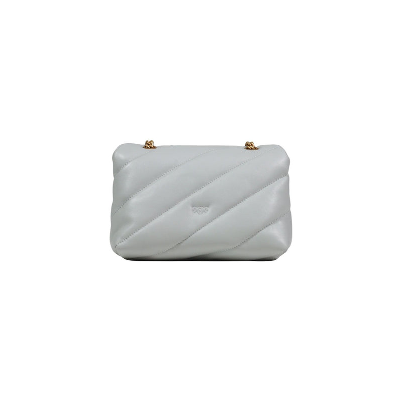 Pinko Grey Leather Handbag with Inside Pockets