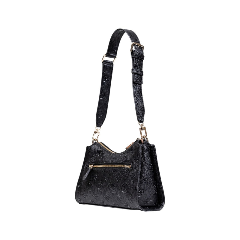 Guess Black Polyurethane Handbag with Zip Pockets