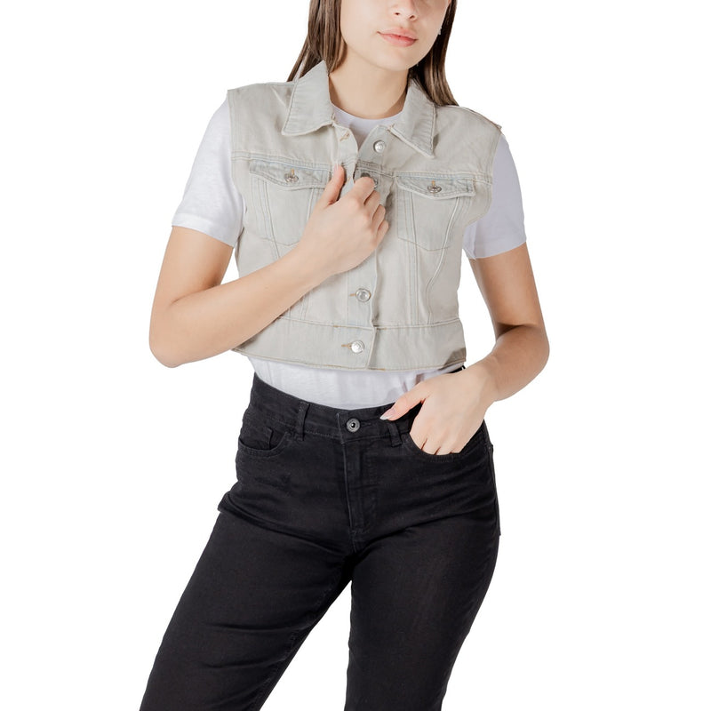 Gilet en denim gris clair