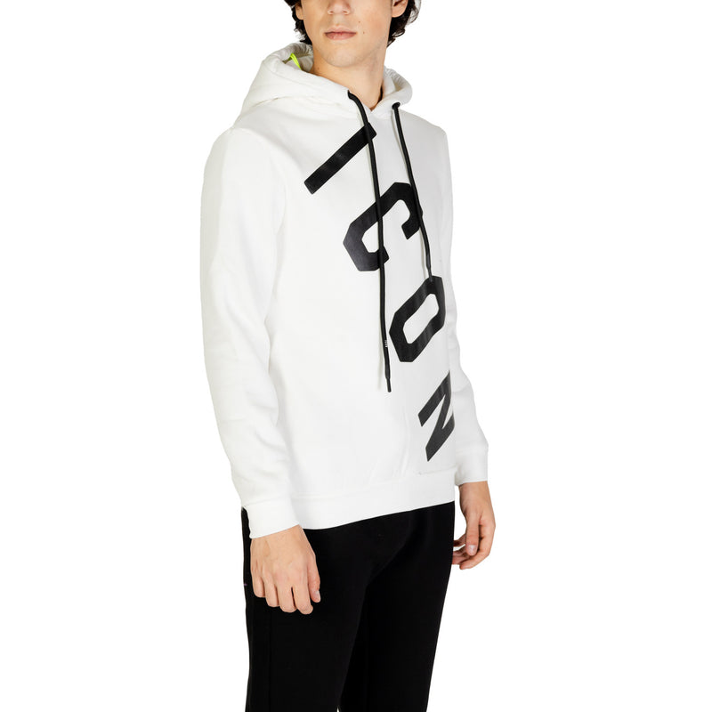 Icon Men White Hooded Sweatshirt with Print (sweat-shirt à capuche imprimé)