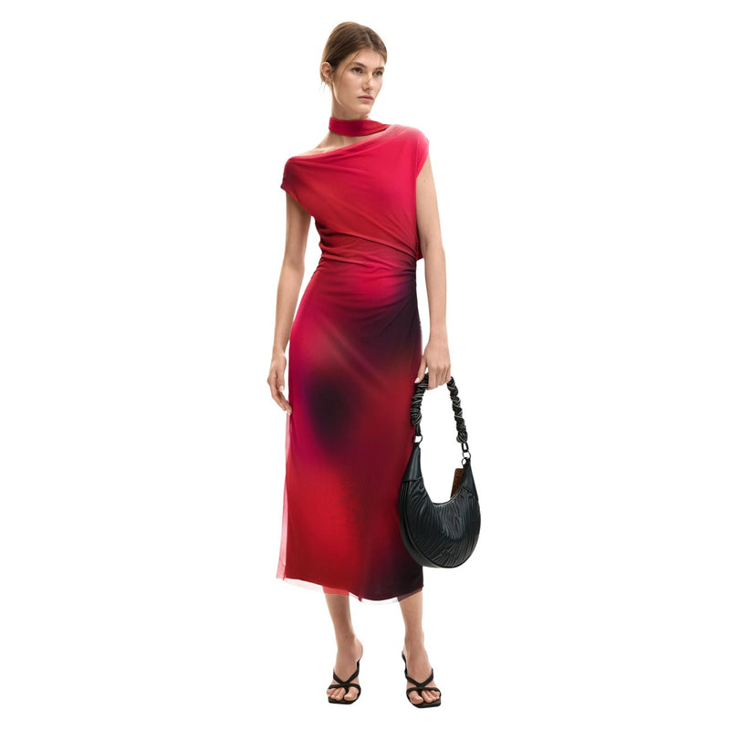 Desigual Fuchsia Sleeveless Boat Neck Dress for Women