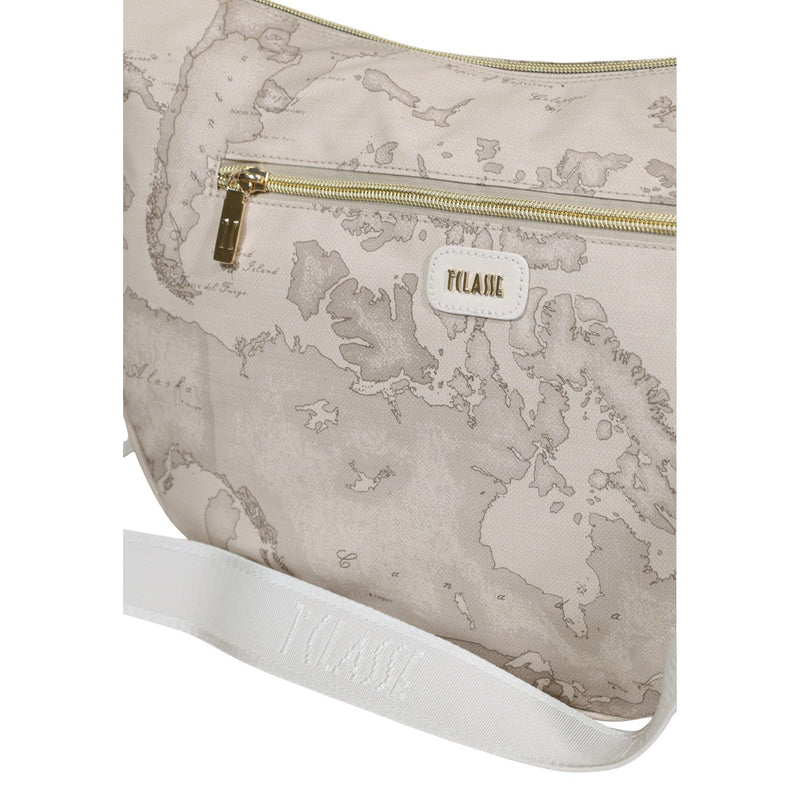 Alviero Martini Prima Classe Beige Print Shoulder Bag with Pockets