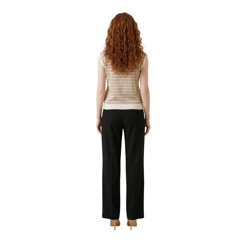 Blouse sans manches en V col rayée beige Liu Jo