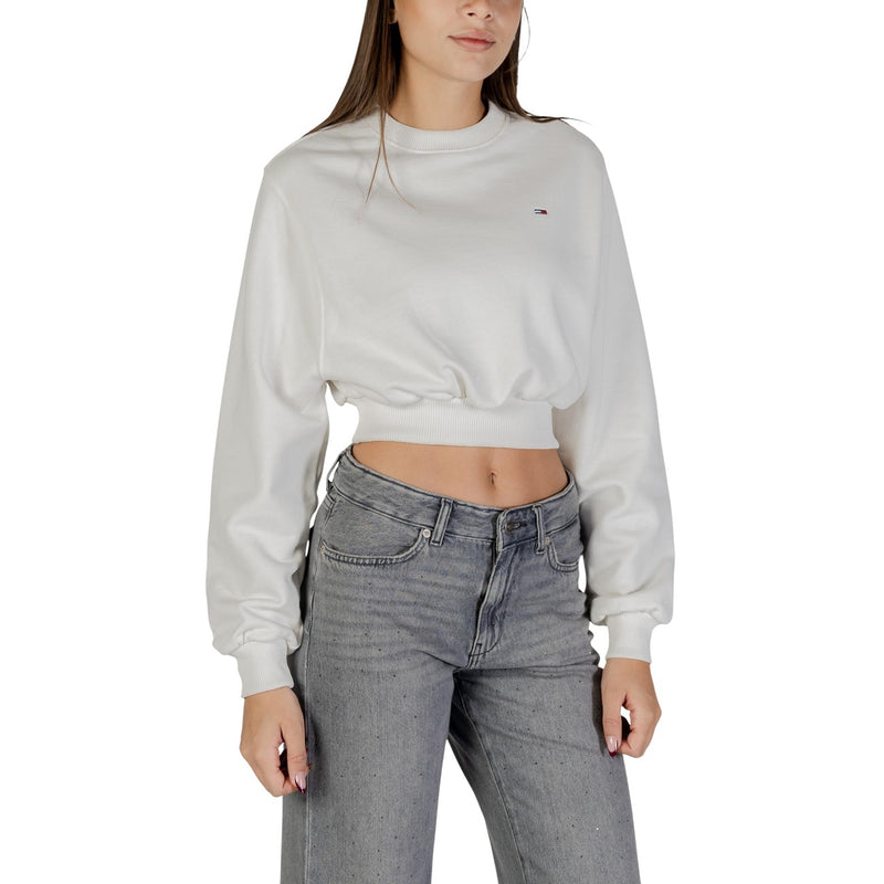 Sweat-shirt féminin en coton biologique blanc Tommy Hilfiger