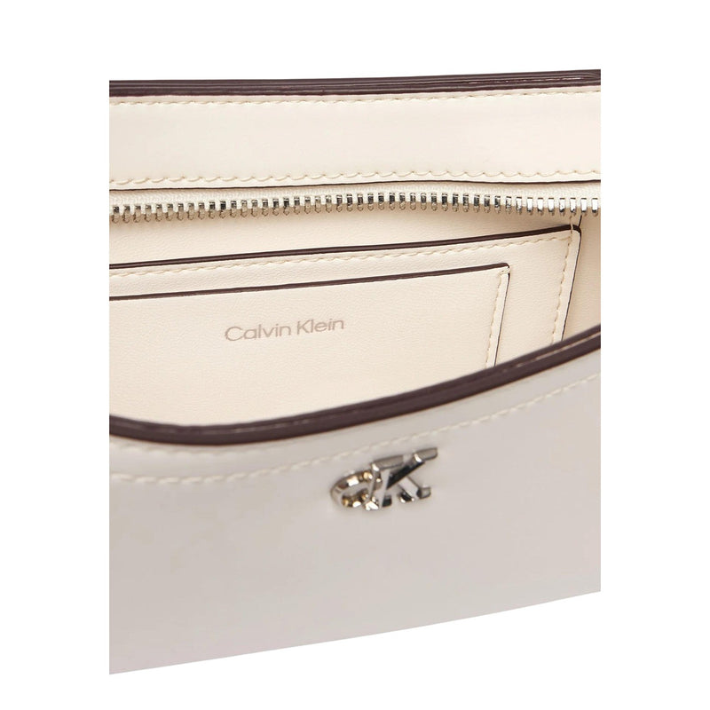 Calvin Klein White Women's Bag with Zip and Inside Pockets