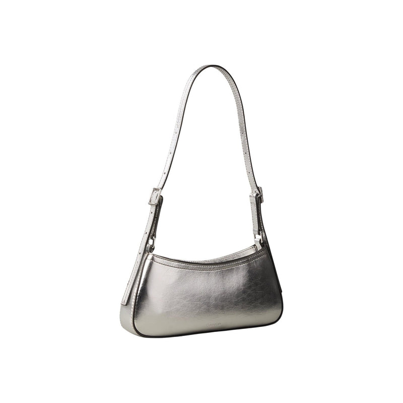Calvin Klein Silver Polyurethane Handbag with Zip Pocket