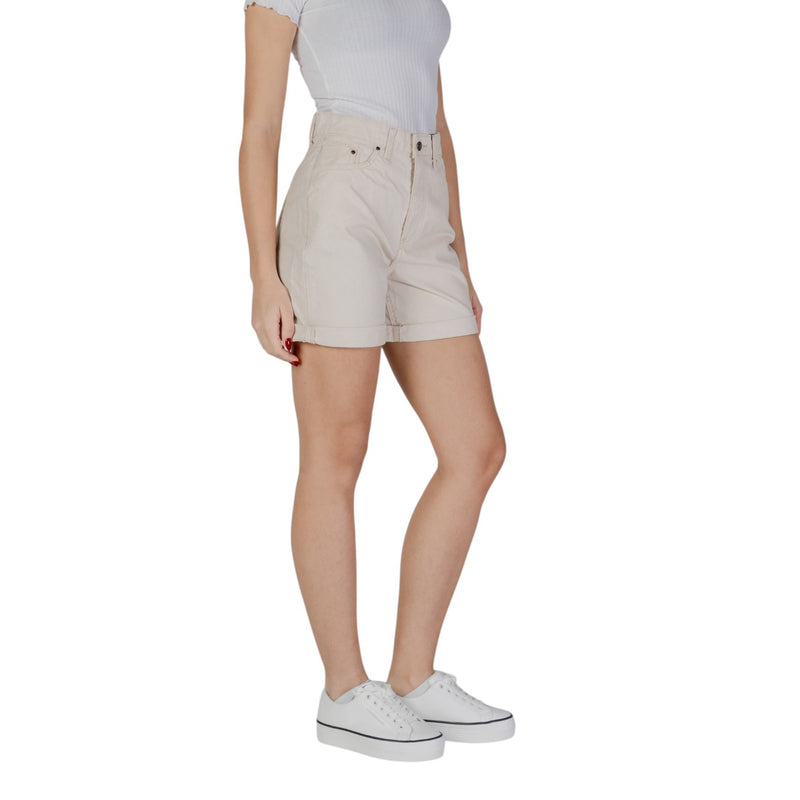 B.young Women's Beige Cotton Shorts with Pockets
