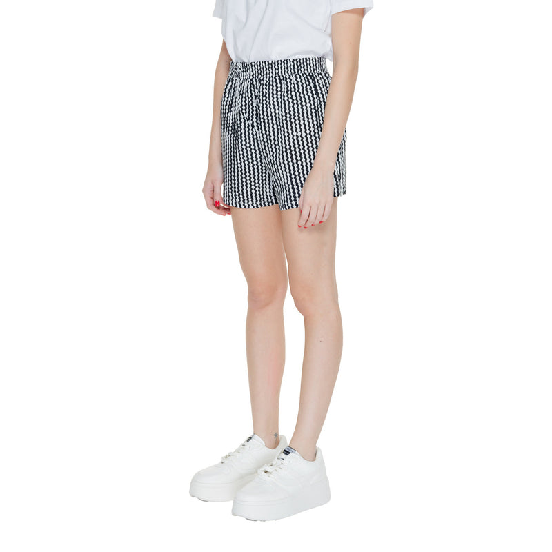 Only Women Black Geometric Viscose Spring Summer Shorts